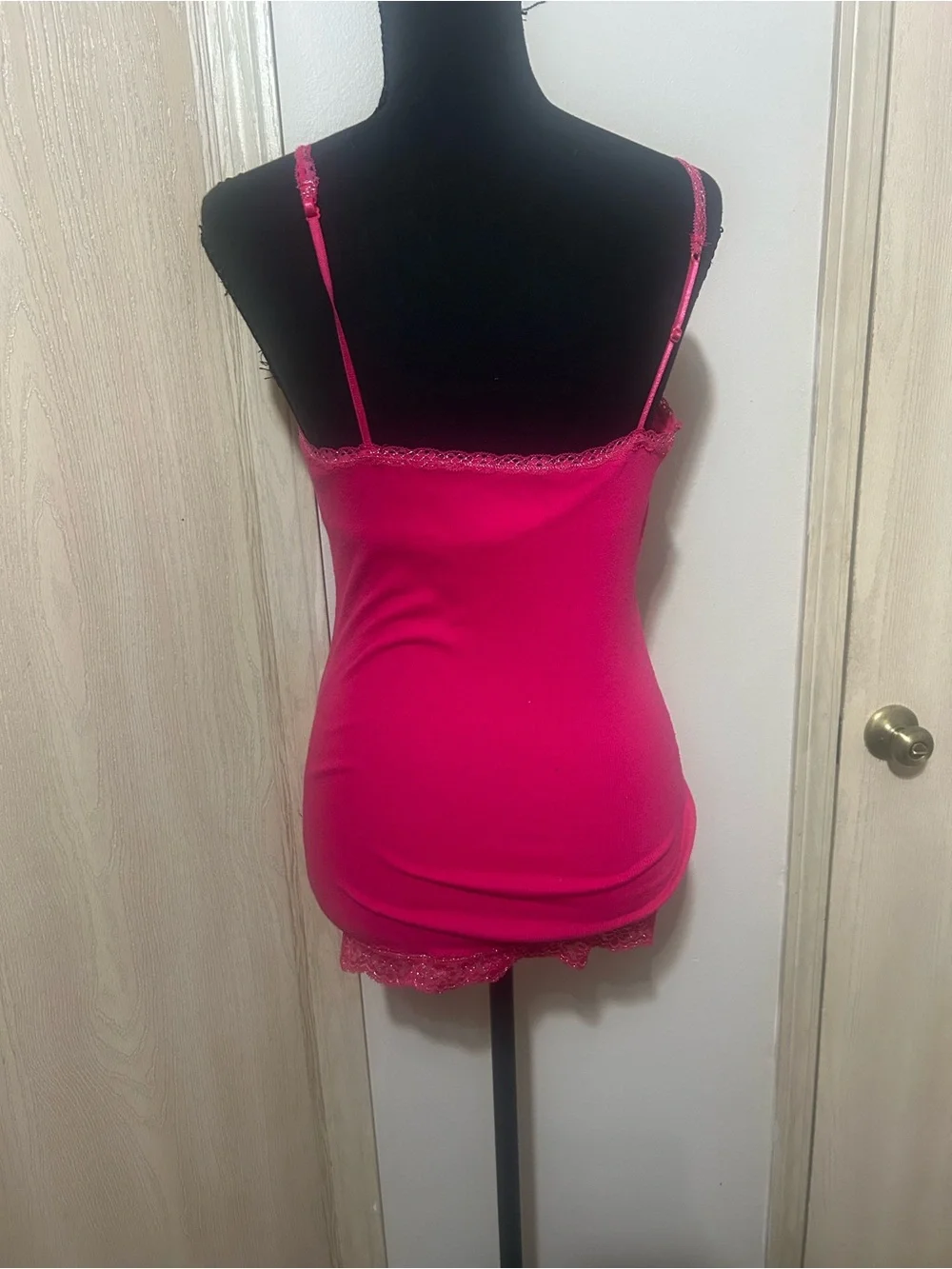 Justice Hot Pink Lace-Trim Cami Romper